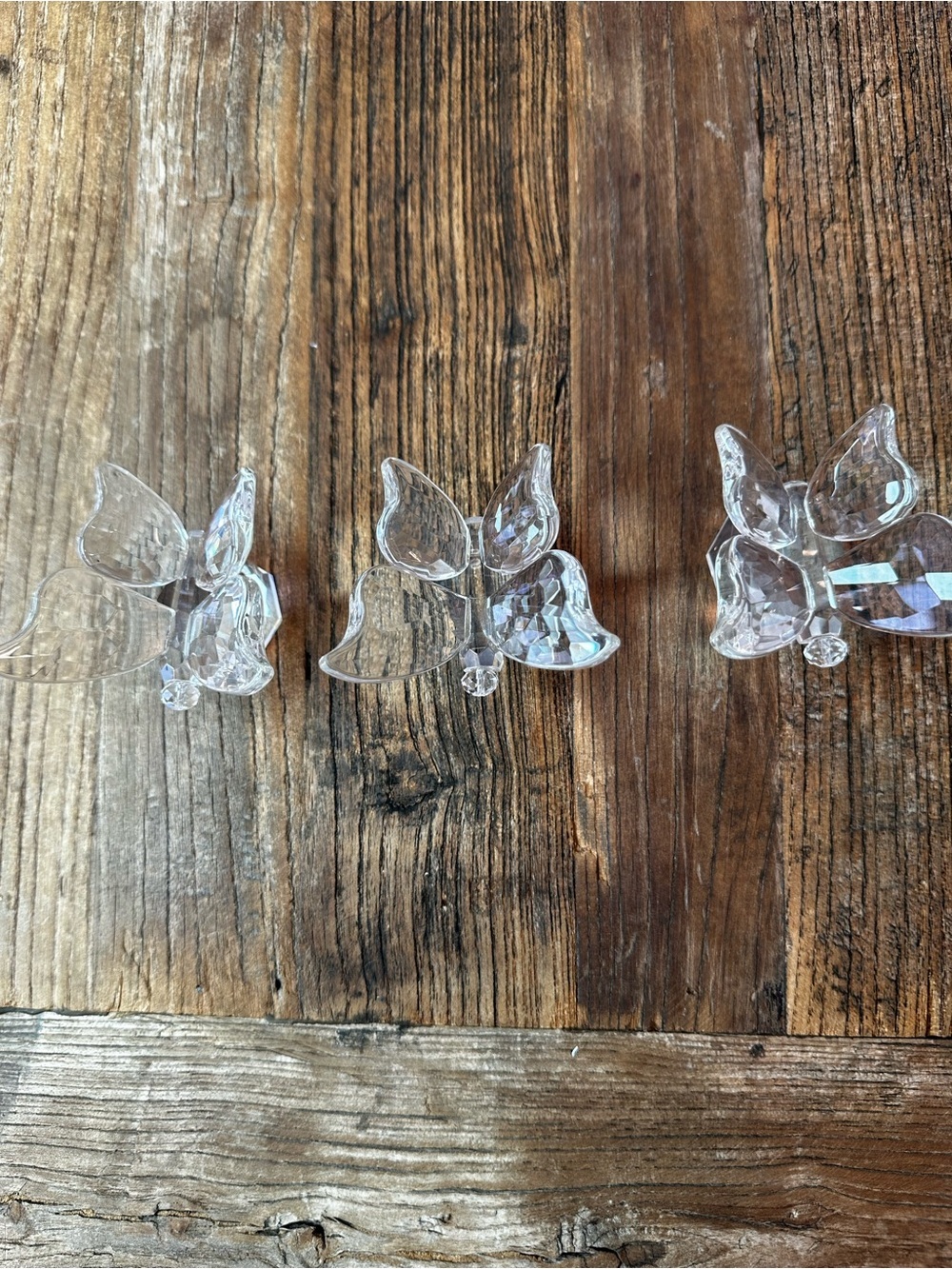 Clear Crystal Butterfly Figurines - Set of 3